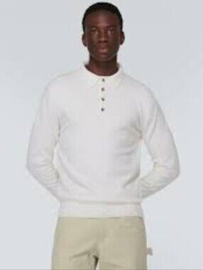 Allude Sweater, Size XXL, Ivory Knit, 100% Cashmere, Buttons